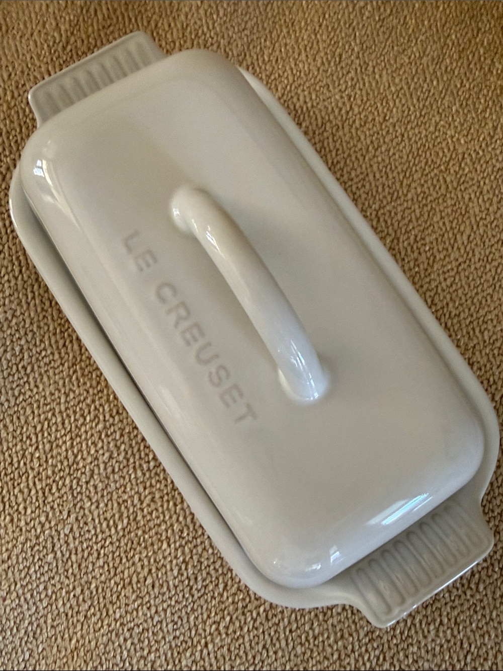 New Le Creuset White Butter Dish with Lid - ceramic never used